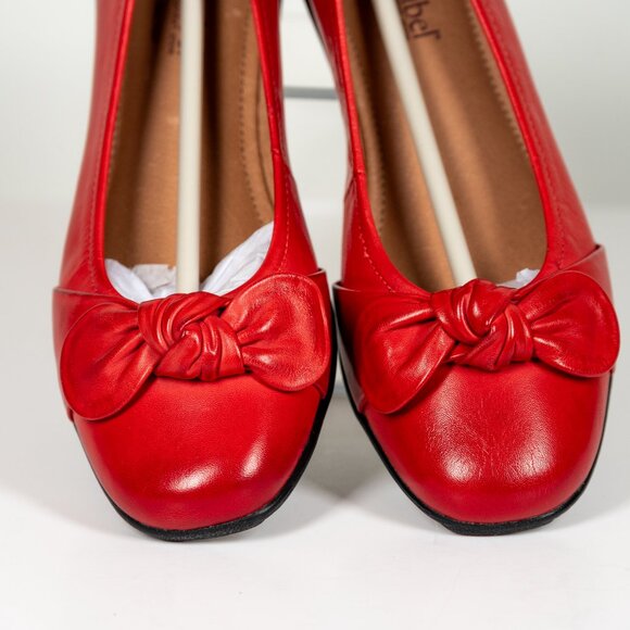 Josef Seibel Fenja 01 Comfy Leather Flats Red Womens Size US 6-6.5 EU 37 NIB - Picture 9 of 11